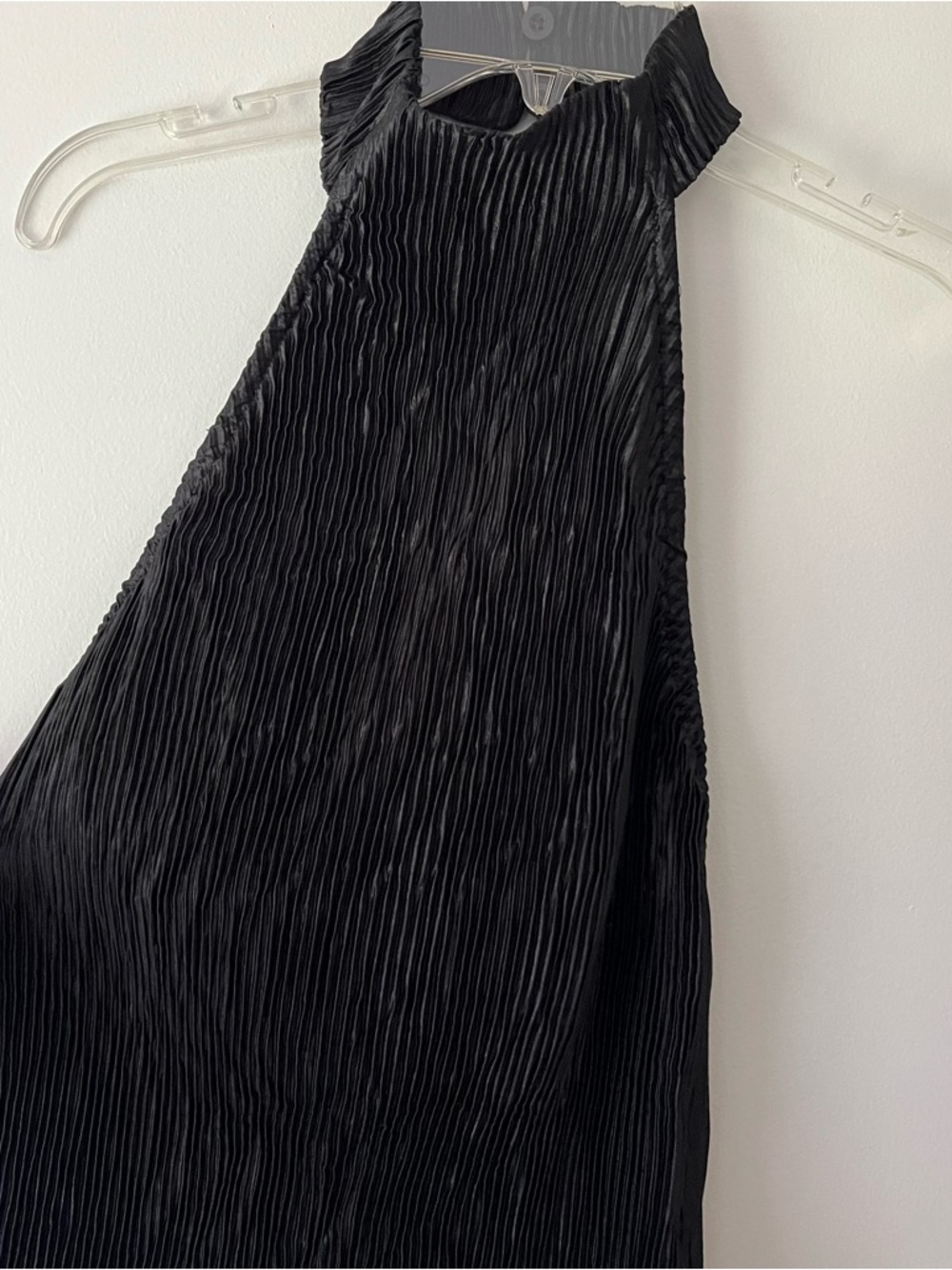 Commence Matching Set Halter Top Wide Leg Pants Pleated XS Black Low Back Chic - Picture 10 of 15